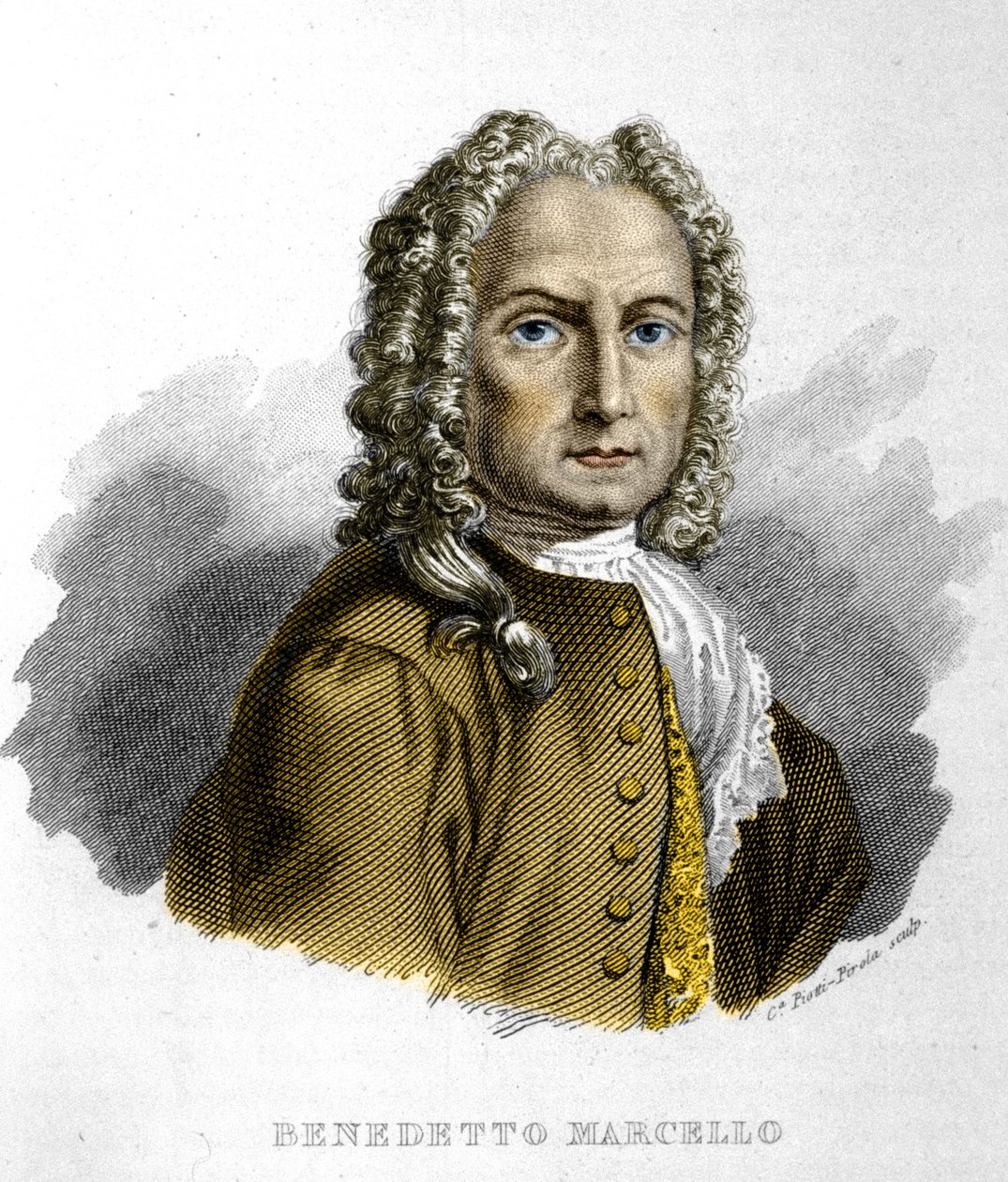Benedetto Marcello (1686-1739) compositeur italien. Gravure du 19ème siècle Milan - Unknown artist