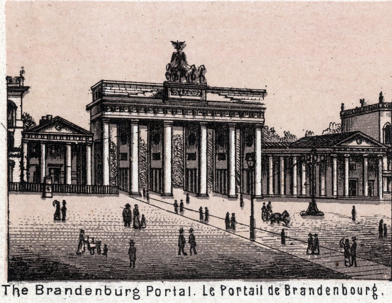 Berlin, Allemagne : vue de la Porte de Brandebourg dans « Le Monde Illustré 168 vues » sans date (fin XIXe siècle) - Unknown artist