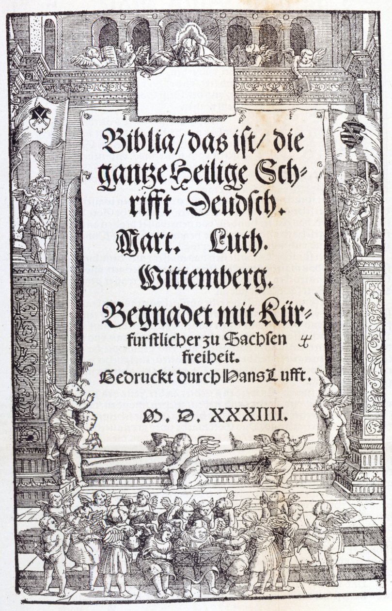 Bible de Luther. Frontispice - Unknown artist