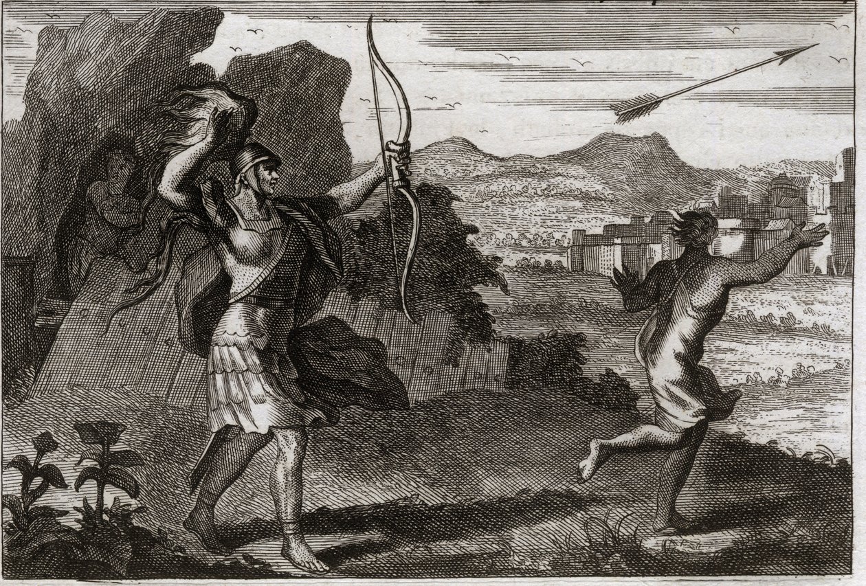 Bible de Royaumont, Ancien Testament : Jonathan et David. Et quand Jonathan vit l