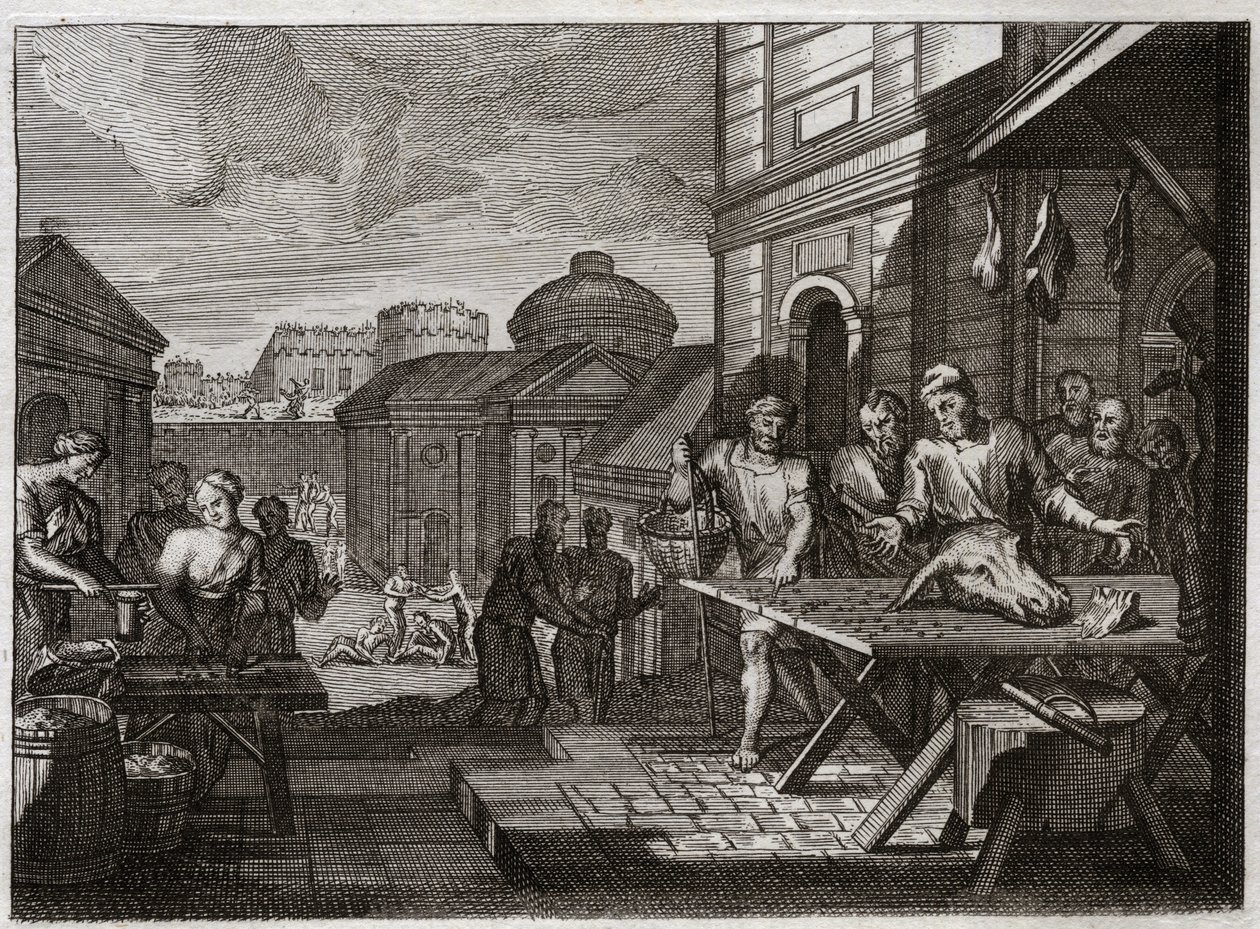 Bible de Royaumont, Ancien Testament : Siège de Samarie. Le roi de Syrie assiège la ville de Samarie et la réduit à une terrible famine. Illustration de 1811 - Unknown artist