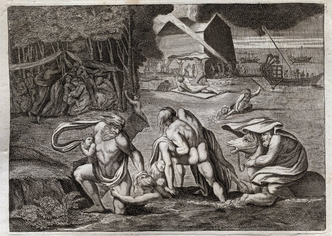 Bible de Royaumont, Ancien Testament : Le Déluge. Illustration de 1811. - Unknown artist
