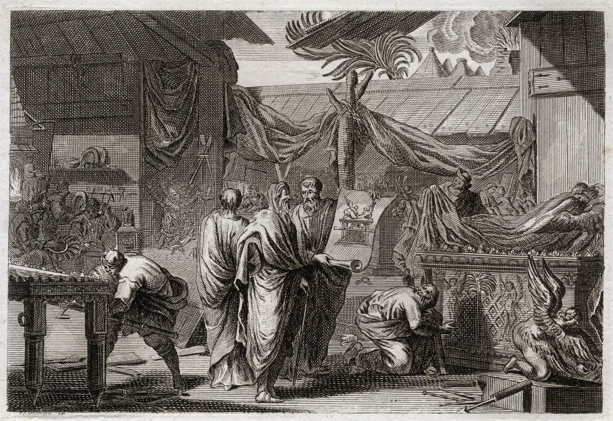 Bible de Royaumont, Ancien Testament : Le Tabernacle. Moïse fait ériger le Tabernacle selon l