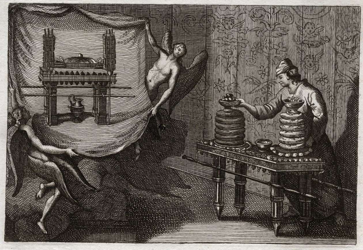 Bible de Royaumont, Ancien Testament : La table des pains de proposition dans le Tabernacle. Illustration de 1811. - Unknown artist