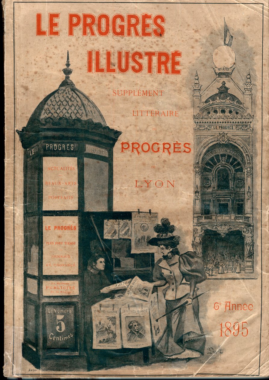 Reliure de « Le Progrès illustré » supplément littéraire du Progrès de Lyon de 1895 (Colonne Morris) - Unknown artist
