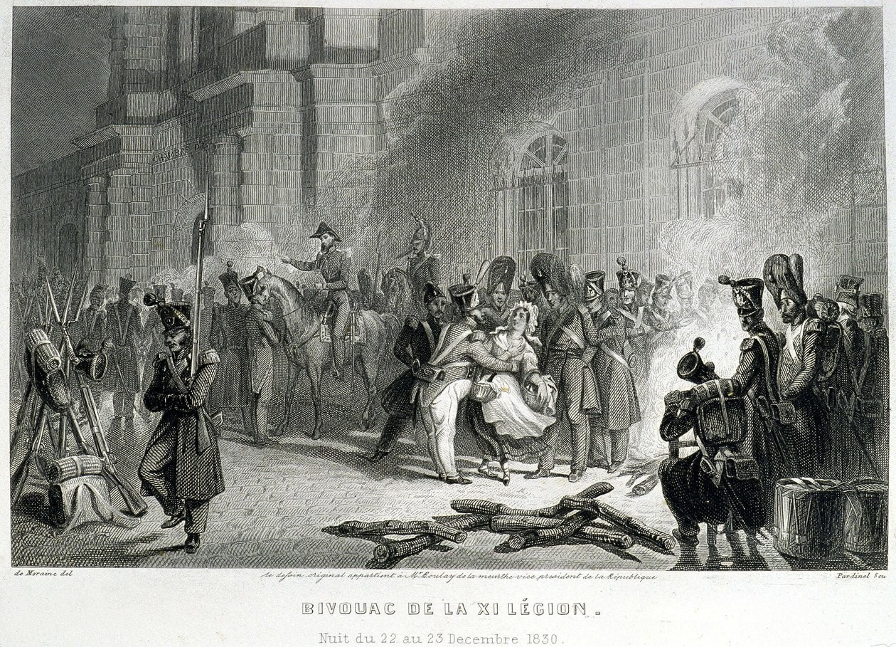 Bivouac de la XI Légion - nuit du 22 au 23 décembre 1830 - dans "Fastes des Gardes nationales de France" - Unknown artist