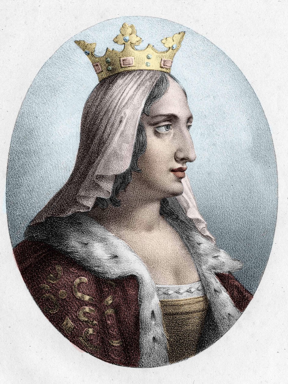 Blanche de Castille. Reine de France (1188-1252), épouse du Roi Louis VIII. Gravure du XIXe siècle. - Unknown artist
