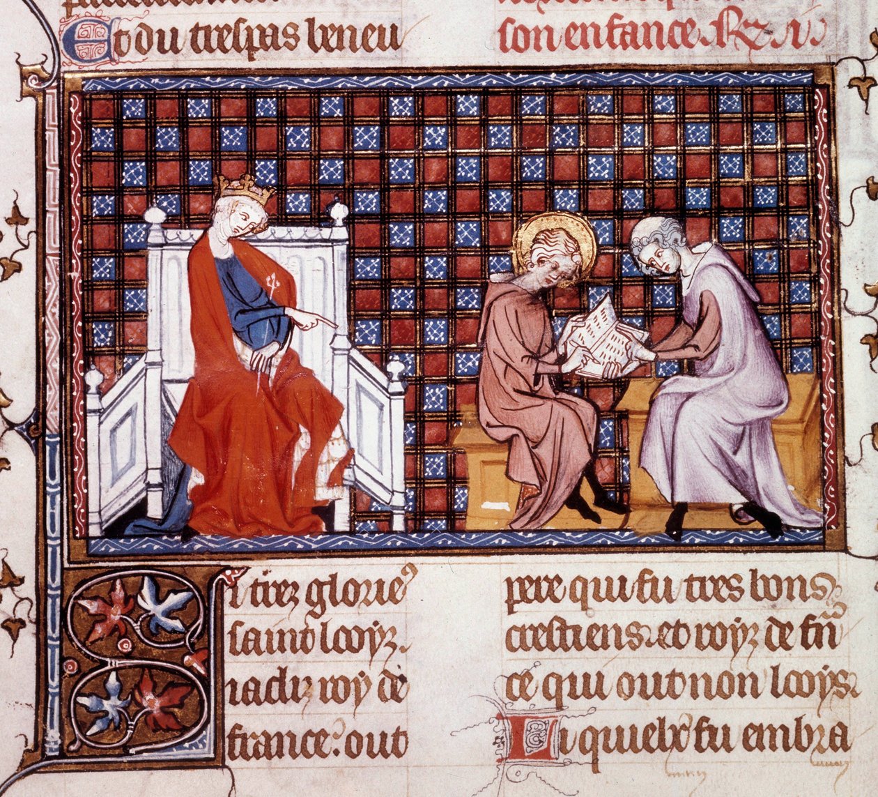 Blanche de Castille, reine de France (1188-1252), dirigeant l