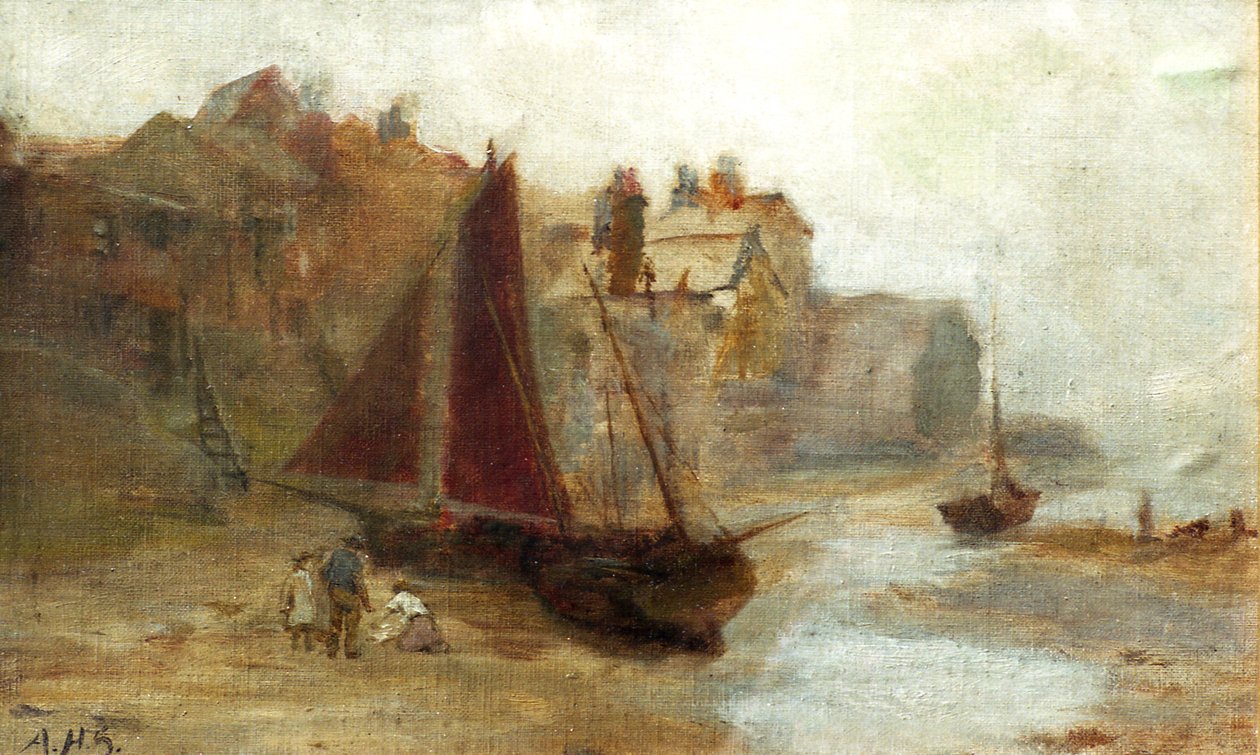 Bateau sur la plage - Unknown artist