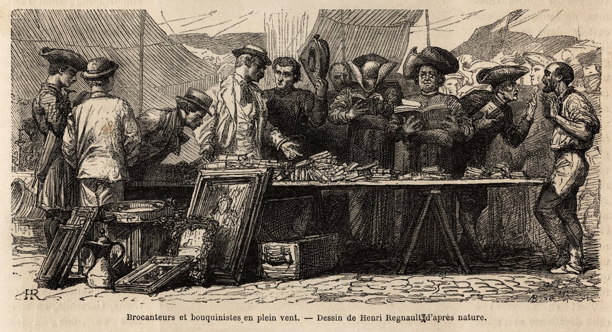 Bouquinistes et brocanteurs au vent, près de la place Montanara, sous une tente installée, amateurs et clercs se disputent un bric-à-brac d