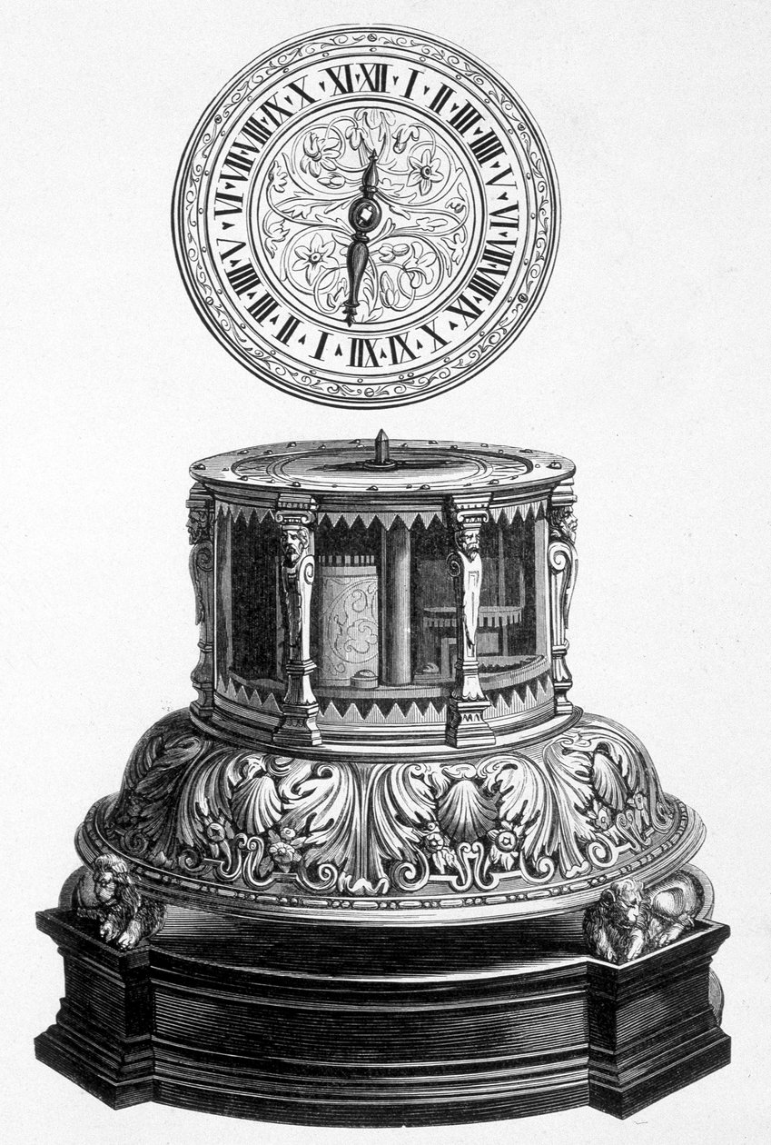 Pendule de cabinet de la période Valois - gravure - Unknown artist