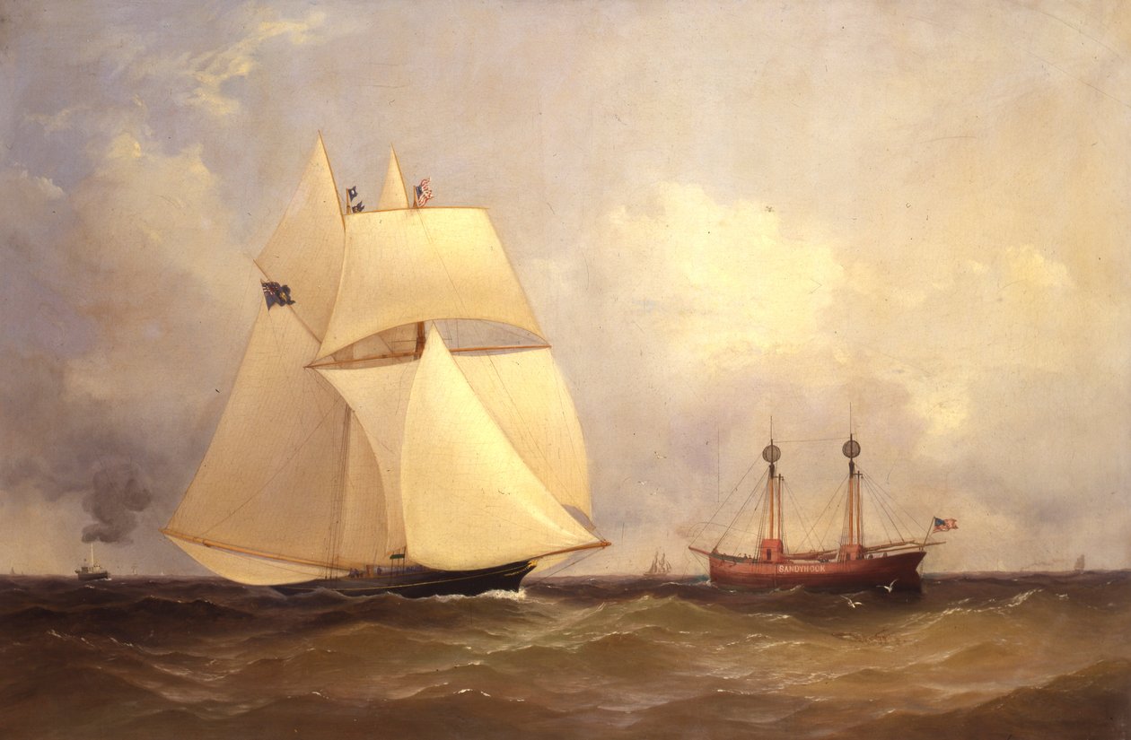 Cambria passant Sandy Hook après la course transatlantique, 1870 - Unknown