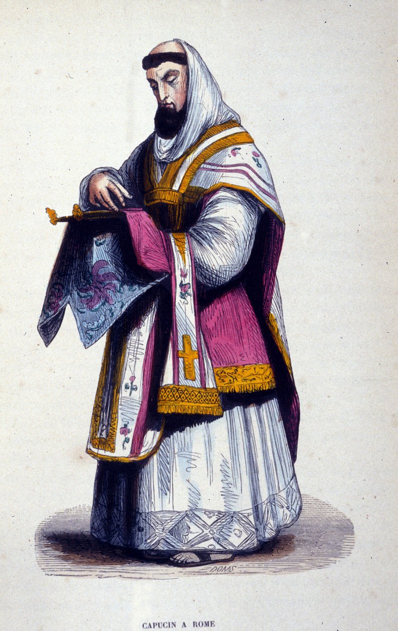 Capucin à Rome. Gravure d
