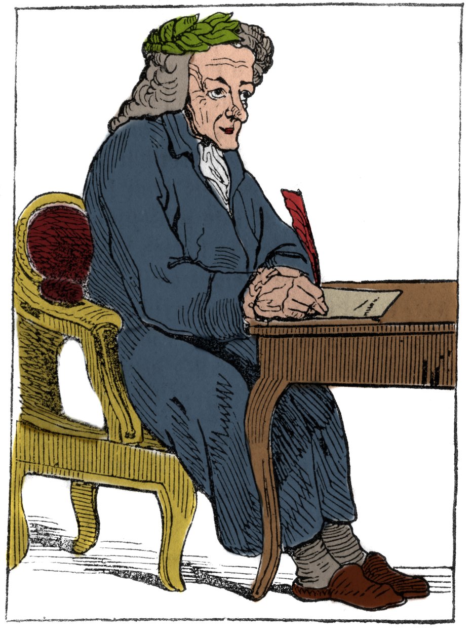 Carte à jouer de la République Française (1793) publiée à la Convention Nationale le 21/09/1792, après la chute des Royaumes : le personnage du philosophe sous les traits de l