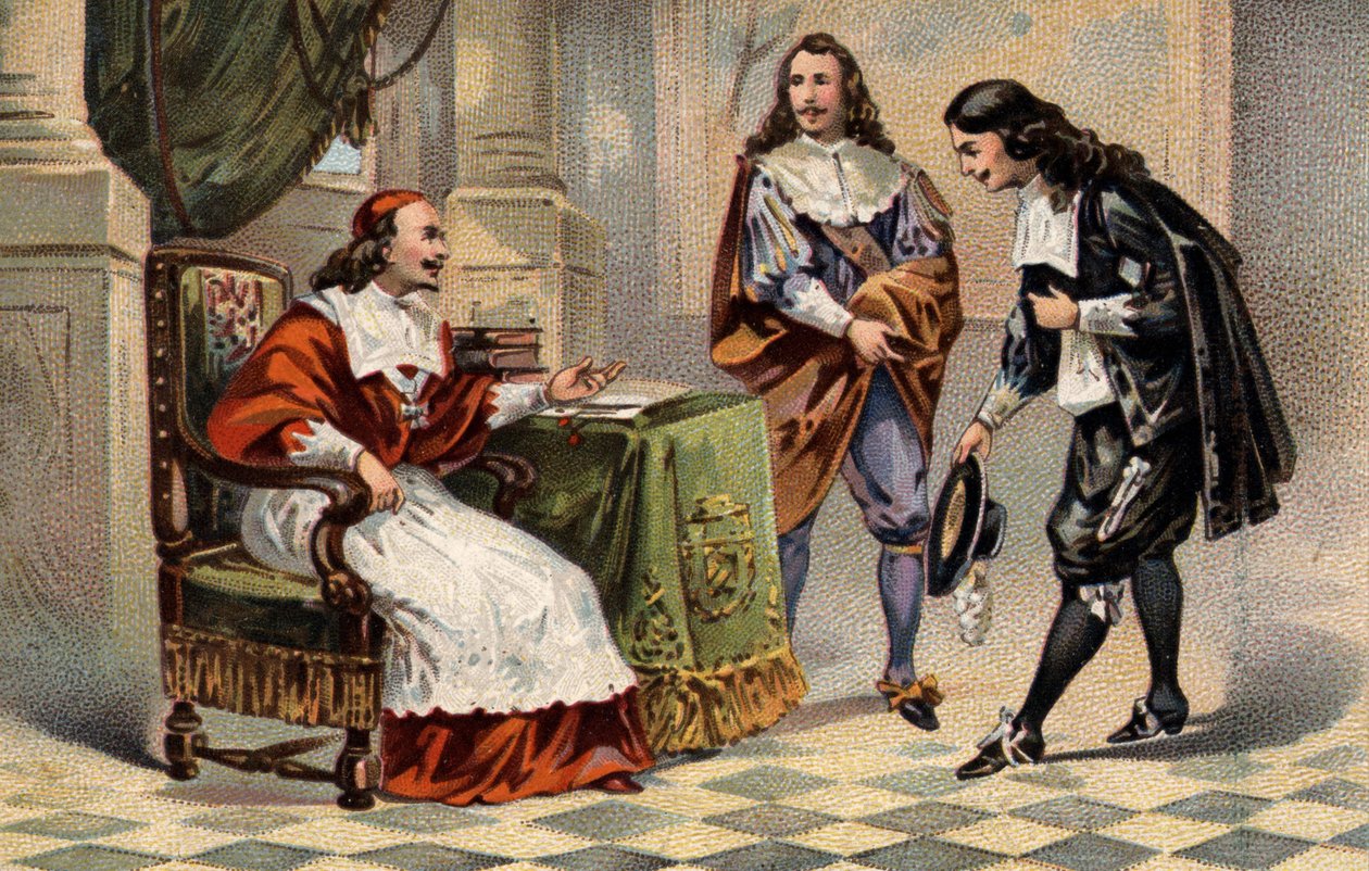 Le cardinal Jules Mazarin (Giulio Raimondo Mazzarino ou Mazarino) (1602-1661) reçoit Jean-Baptiste Colbert (1619-1683) - Unknown artist