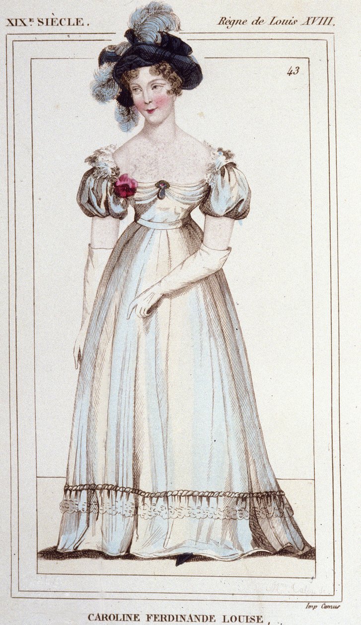 Caroline Ferdinande Louise de Naples, duchesse de Berry (1798-1870). Épouse du duc de Berry. Gravure de 1830. - Unknown artist