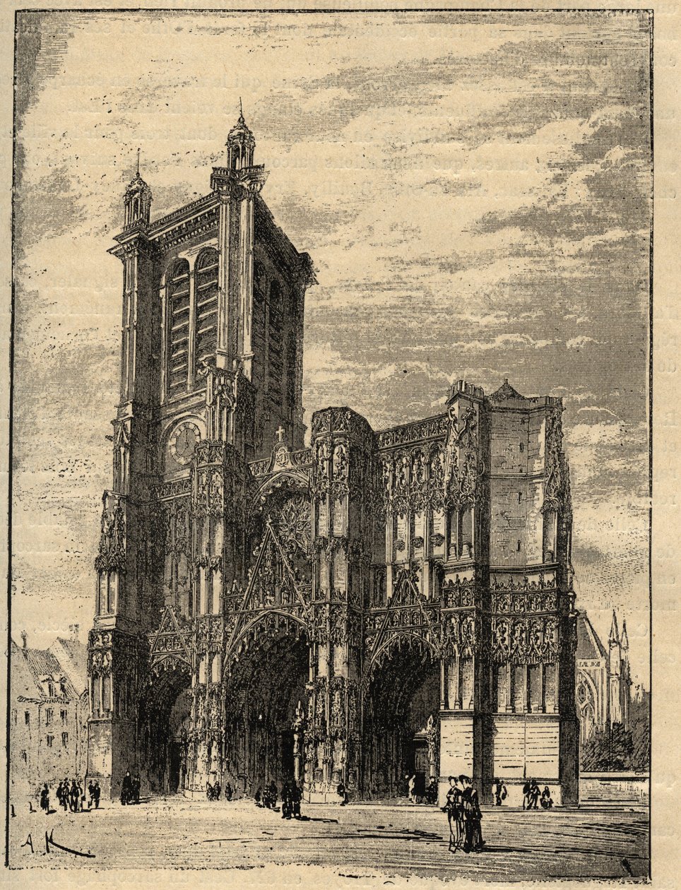 Cathédrale Saint-Pierre-et-Saint-Paul de Troyes - Champagne-Ardenne - gravure dans "PATRIE - DESCRIPTION PICTURESQUE DE LA FRANCE EN 6 VOLUMES" par Lucien Huard - fin du 19ème siècle - Unknown artist