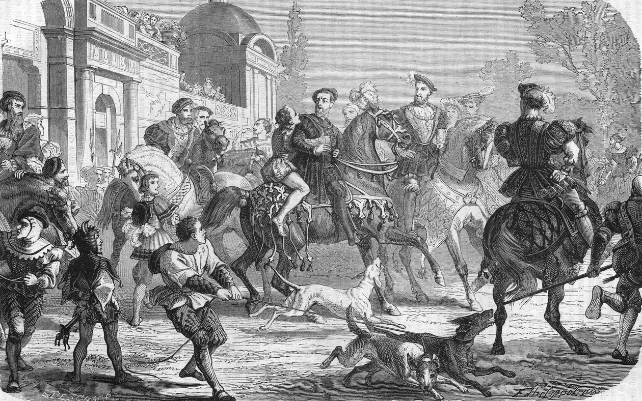 Charles V (1500-1558) à la cour de François Ier (1494-1547). - Unknown artist