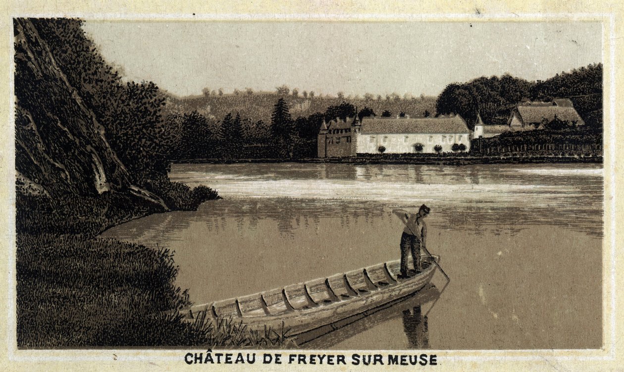 Château de Freyr sur Meuse, Belgique. Chromolithographie de la fin du 19ème siècle - Unknown artist