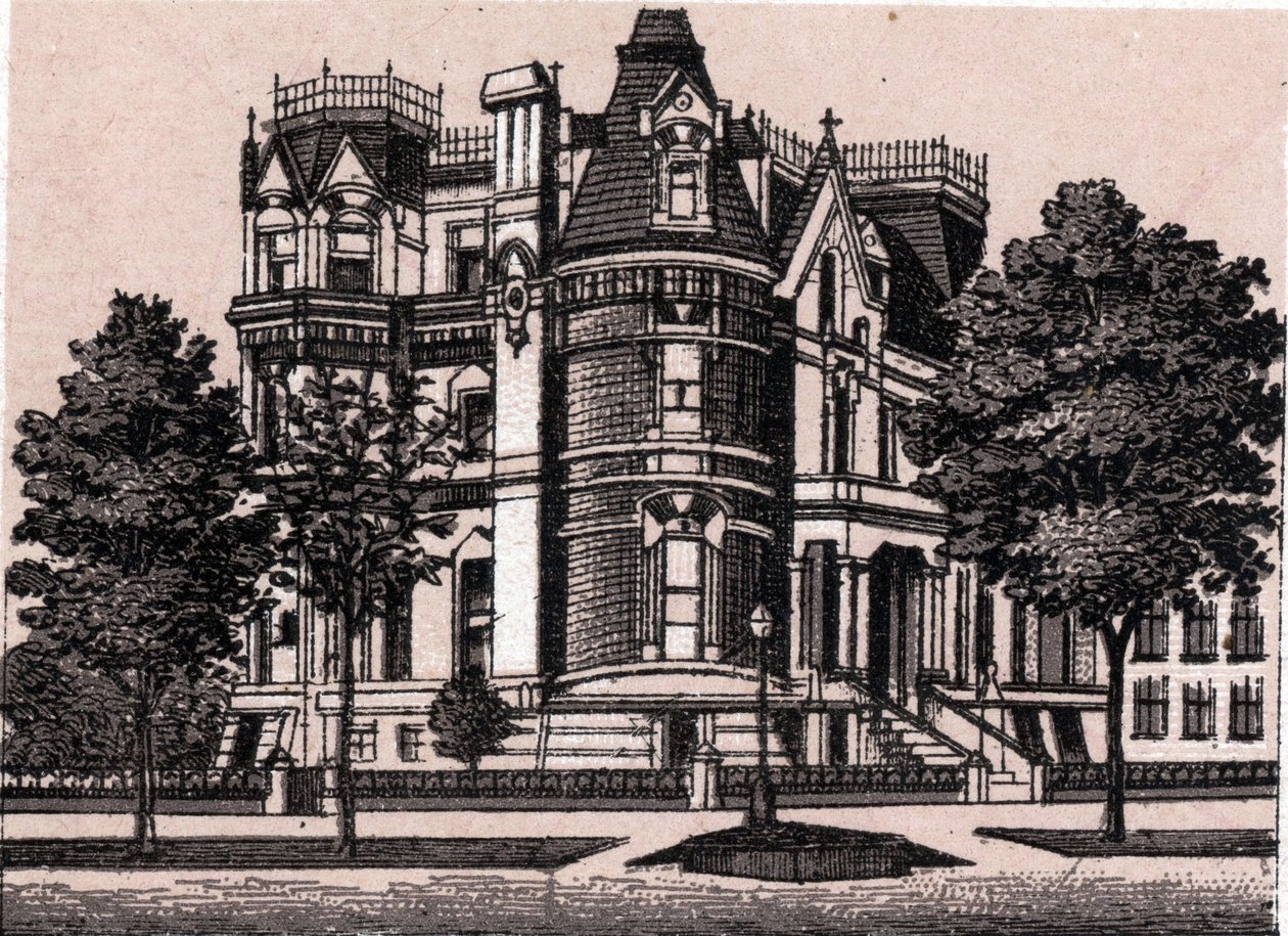 Chicago, États-Unis : vue du coin de Prairie Avenue et de la 22e Rue. dans « Le Monde Illustré 168 vues » Sans date (fin XIXe siècle) - Unknown artist