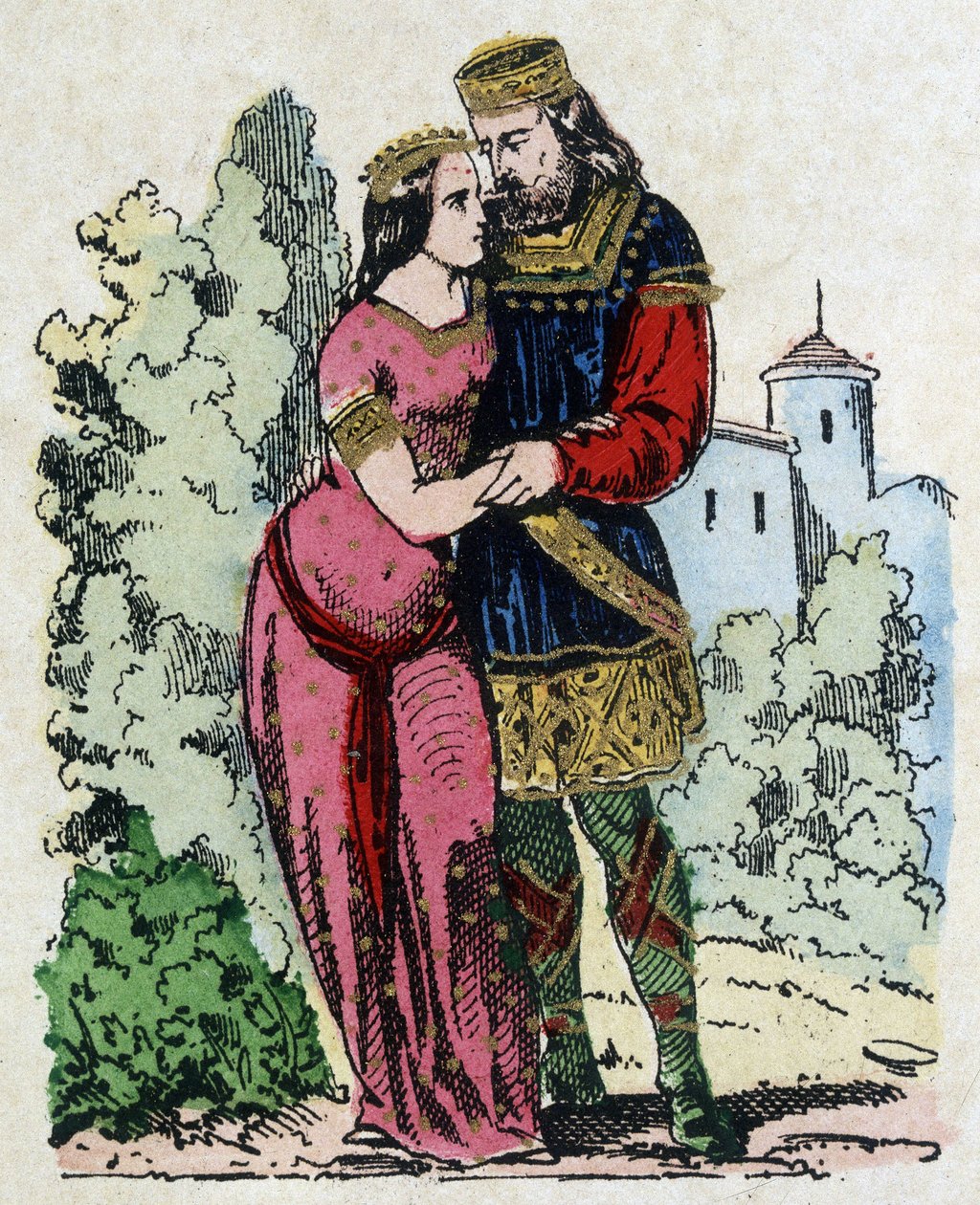 Childéric Ier, roi des Francs Saliens (436-481) rencontre Basin de Thuringe (épouse du roi de Thuringe) pendant son exil. Clovis est né de leur mariage - Unknown artist