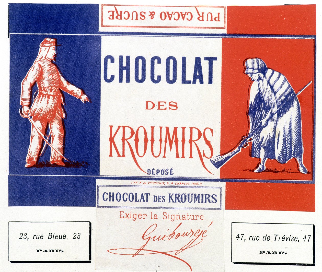 Chocolat des Kroumirs. Étiquette publicitaire - Unknown artist