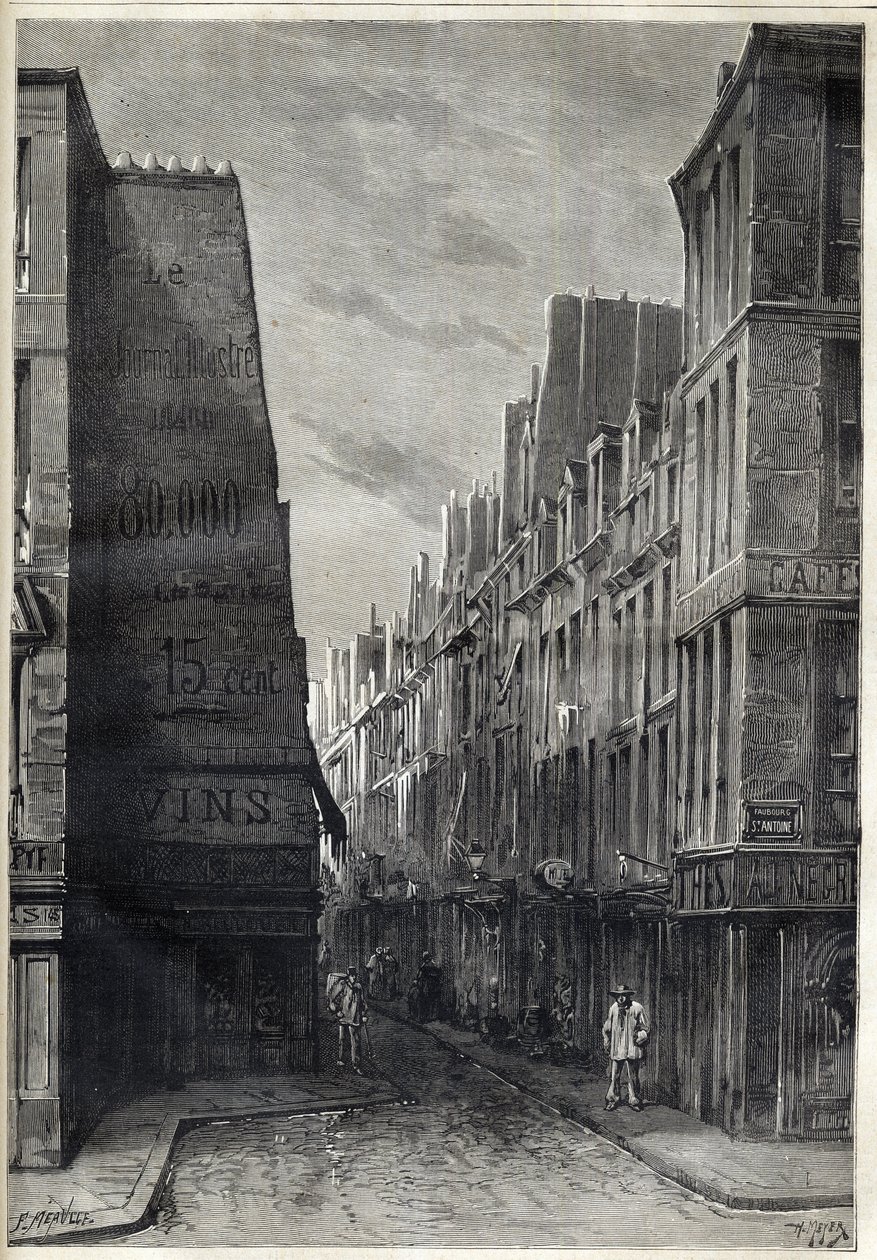 Épidémie de choléra à Paris - rue Sainte Marguerite - gravure dans « Le journal illustré » de 1884 - Unknown artist