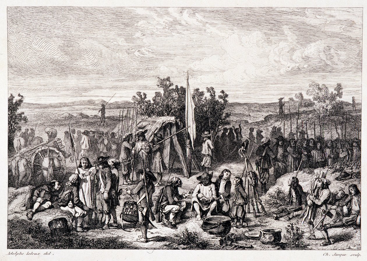 Chouans au bivouac - dans « La Bretagne ancienne et moderne » par Pitre-Chevalier, édité par W. Coquebert - Unknown artist