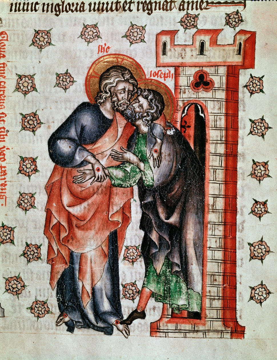 Adieu du Christ (Jésus-Christ et adieu de Joseph) Miniature peinte dans « La Passion de l