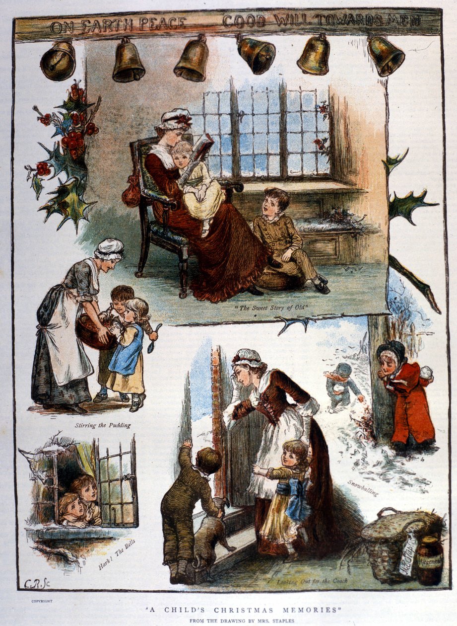 Souvenirs de Noël, gravure - Unknown artist