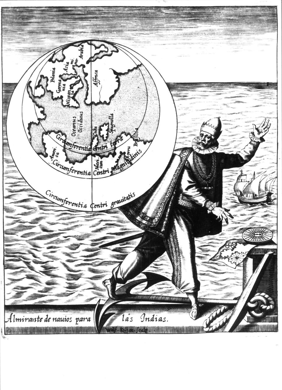 Christophe Colomb - dans "Nova Tipus Transacto Navigatio Novi Orbi" par Philoponus Honorius - Unknown artist