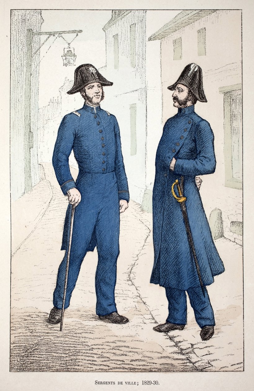 Sergents de ville (1829-1830) (illustration de Histoire du corps des gardiens de la paix) - Unknown artist