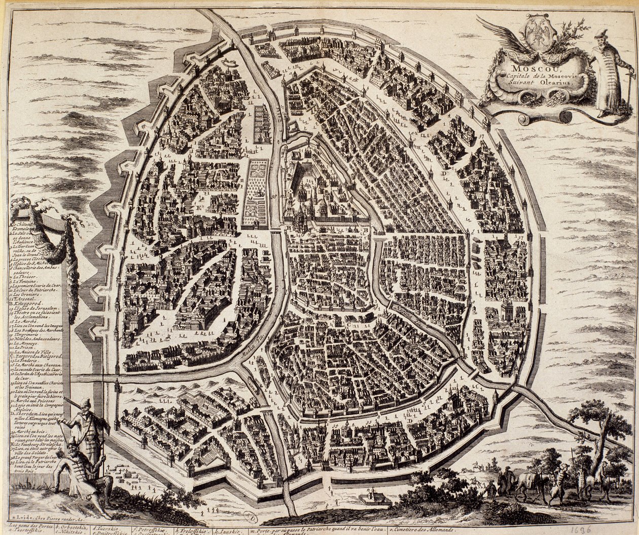 Plan de la ville de Moscou au 17e siècle - Unknown artist