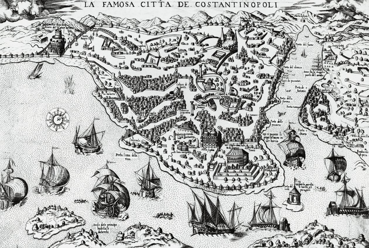 Ville de Constantinople, gravure - Unknown artist