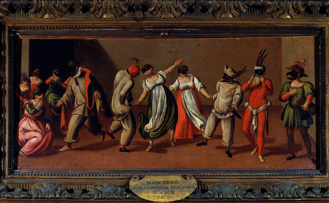 Masques de la comédie de la danse italienne - Unknown artist