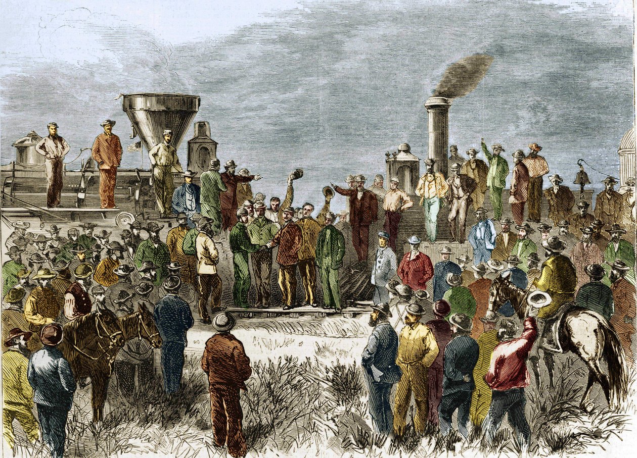 Achèvement du premier chemin de fer transcontinental le 10 mai - Unknown artist