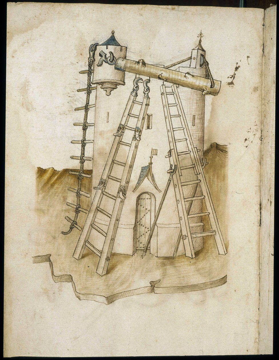 Travaux de construction - Manuscrit : feuille de parchemin d