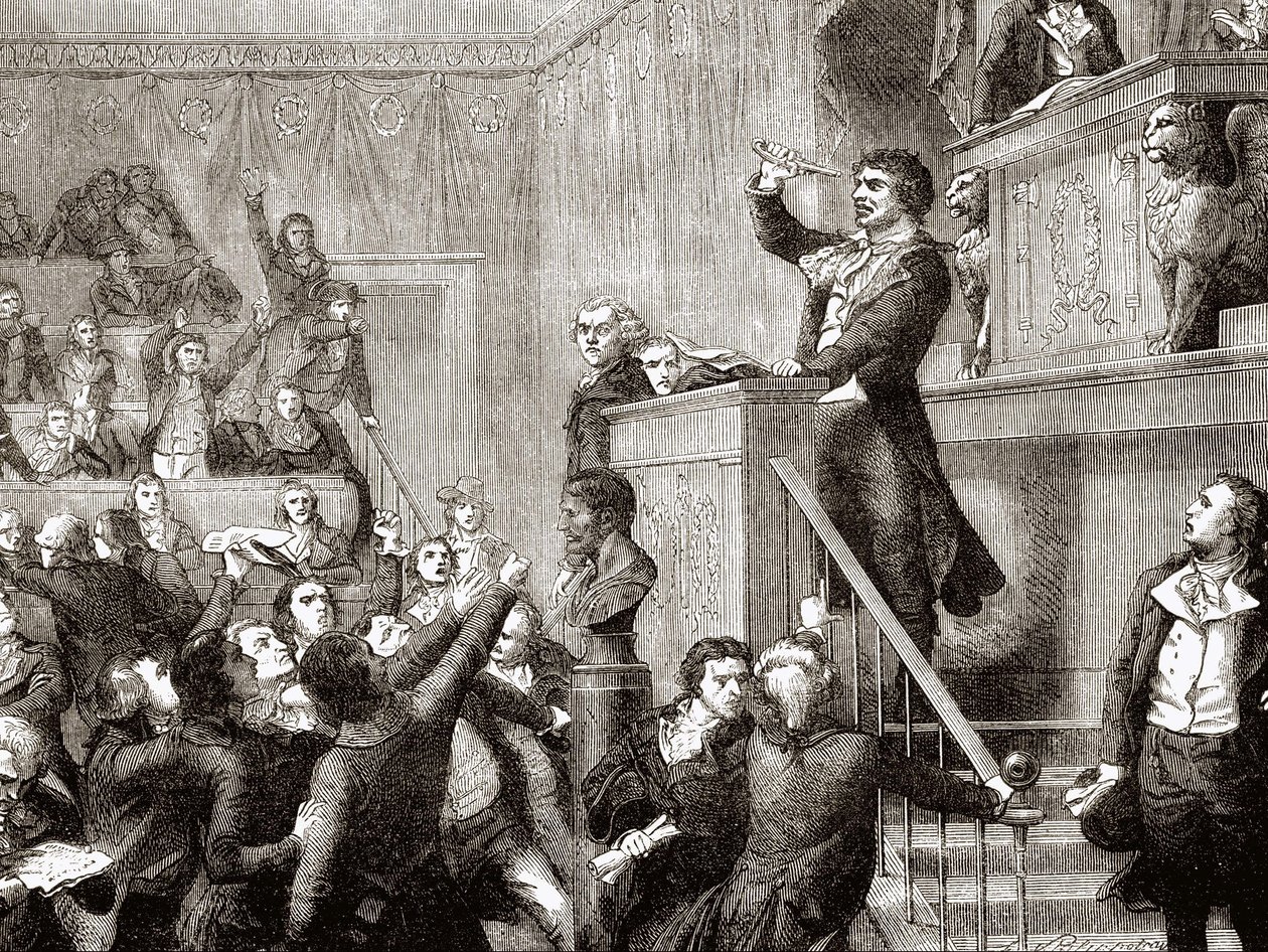 Convention du 21 septembre 1792 : Jean Paul Marat à la tribune - gravure dans « Histoire de France » par Henri Martin - Unknown artist