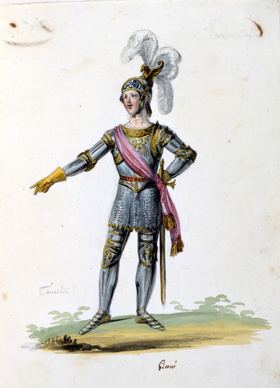 Costume pour le personnage de Tancrède dessiné par Gironi pour l
