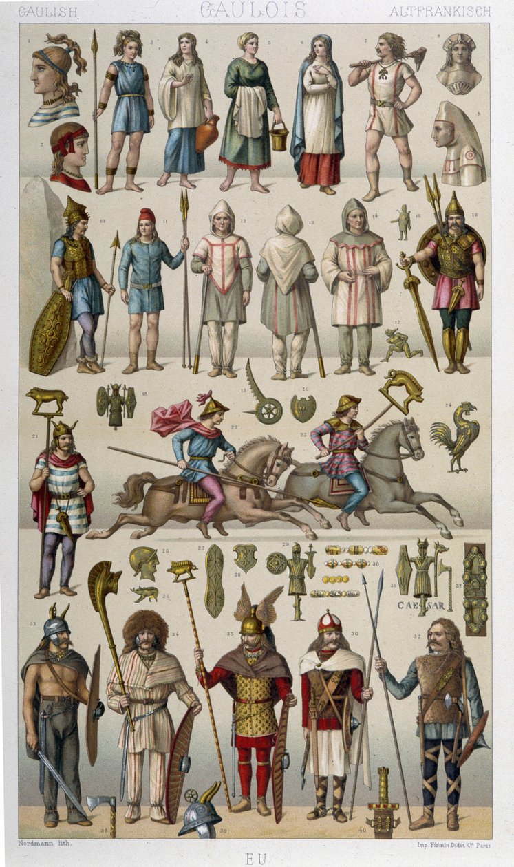 Costumes, armures et armes des Gaulois et de leurs guerriers - Unknown artist