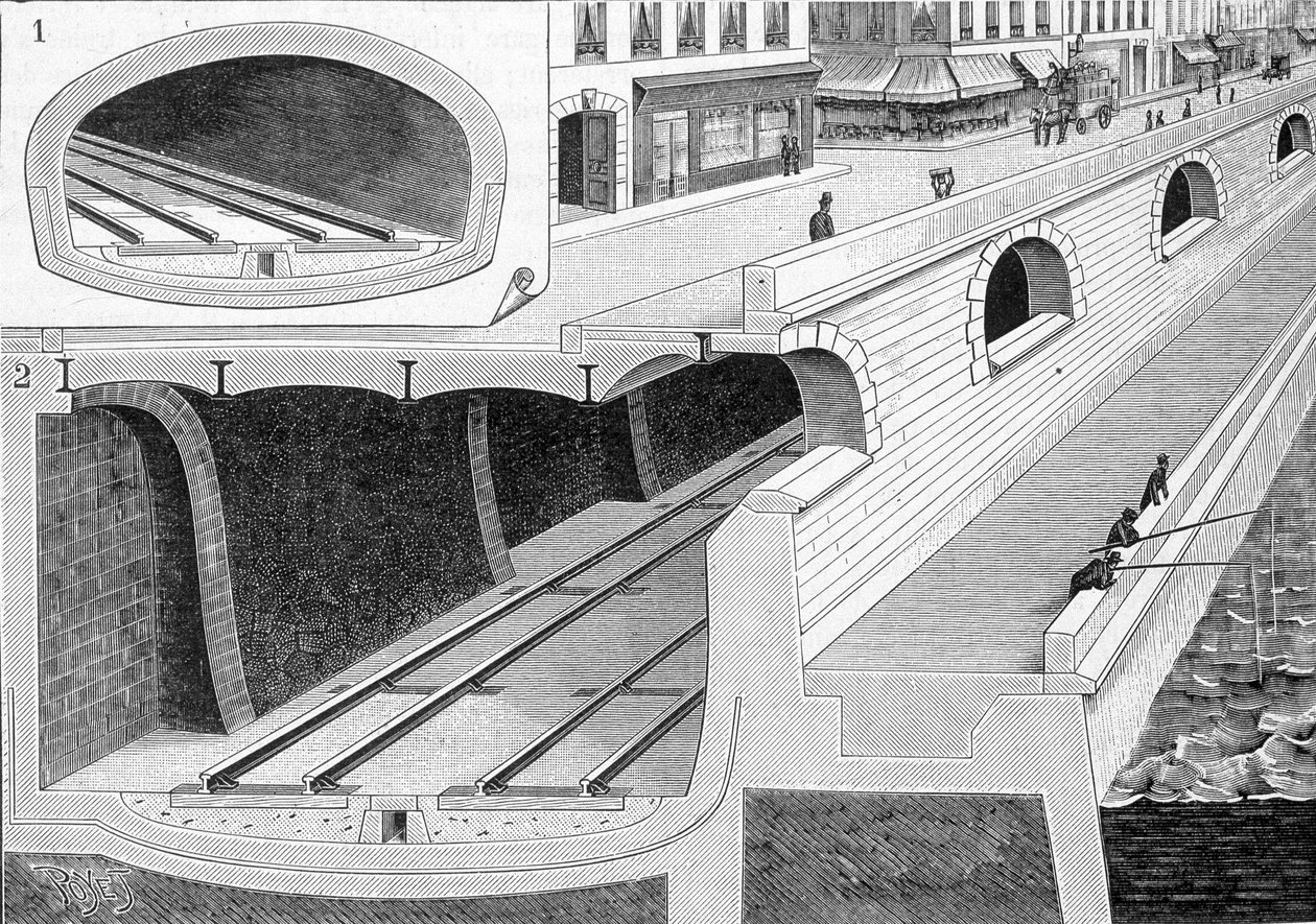 Découpe de la voie dans les parties du tunnel (amenant les trains à la gare d
