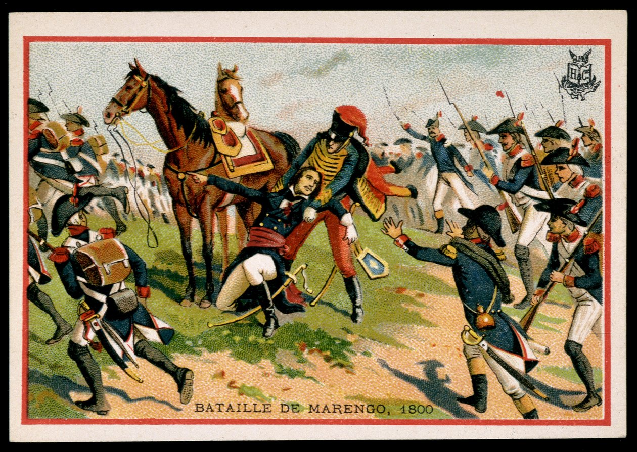 Mort du général Charles Antoine Desaix de Veygoux (1768-1800) à la bataille de Marengo (1800) - chromo., fin 19ème siècle - Unknown artist