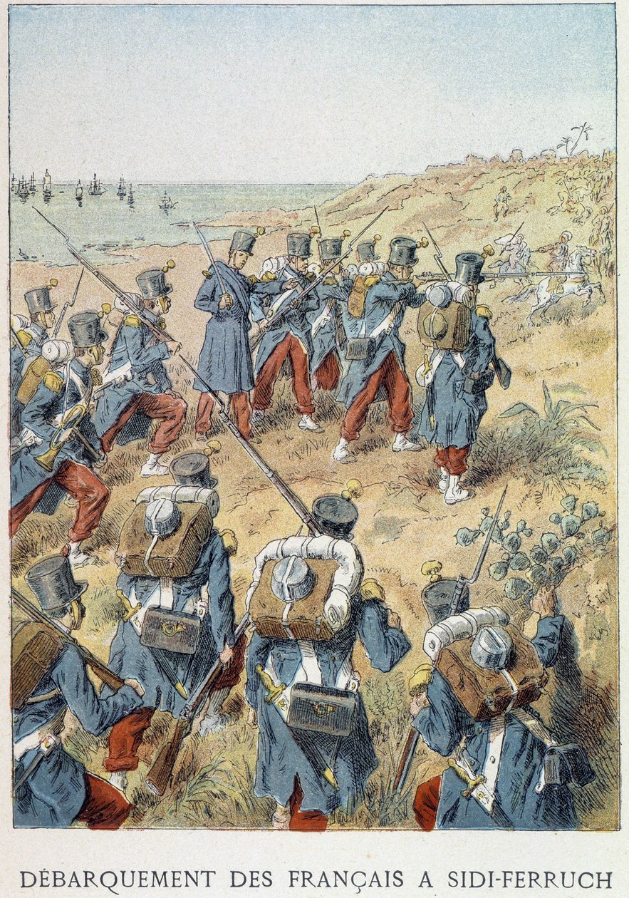 Débarquement des français à Sidi-Ferruch, Algérie, le 14 juin 1830 - dans « Histoire de France » - Unknown artist