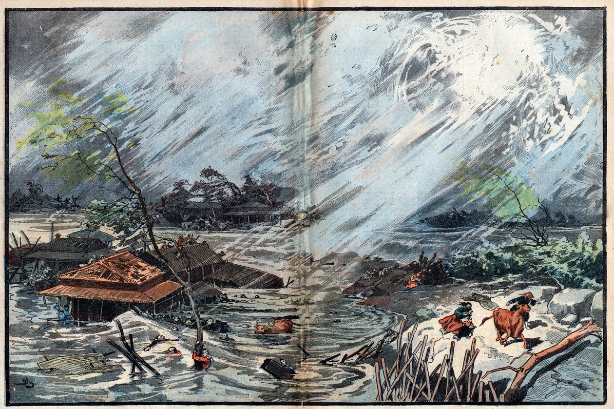 Dévastation causée par le tsunami à Sanriku, Japon - Unknown artist