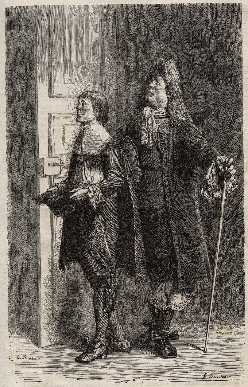 Diafoirus père et fils - gravure pour « Le Malade imaginaire » de Jean Baptiste Poquelin dit Molière (1622-1673) - Unknown artist