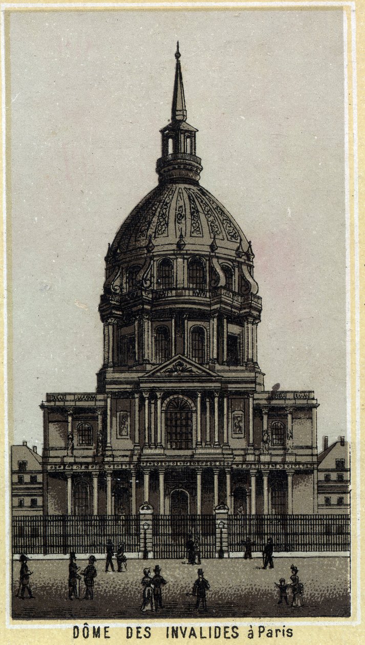Dôme des Invalides à Paris. Chromolithographie de la fin du XIXe siècle - Unknown artist