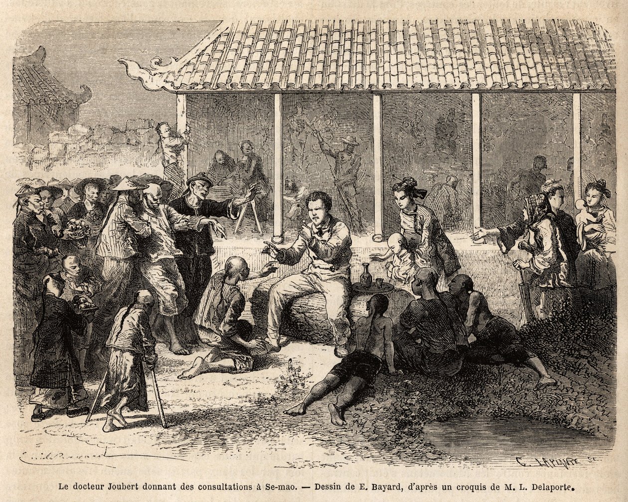 Consultations du Dr. Joubert à Se-Mao (Chine) après avoir soigné un soldat grièvement blessé - Unknown artist