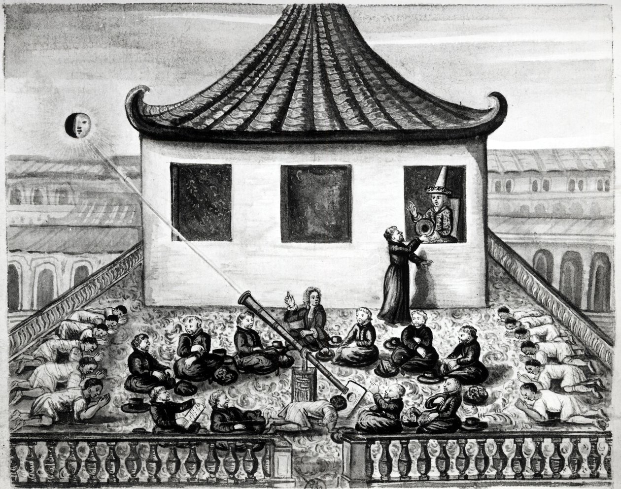 Éclipse de soleil - dans « Voyages du royaume de Siam, historique de 1688 » - Unknown artist
