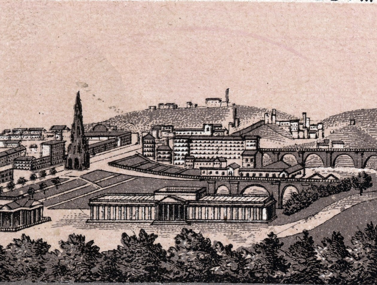 Édimbourg, Écosse : vue de la ville depuis le château d