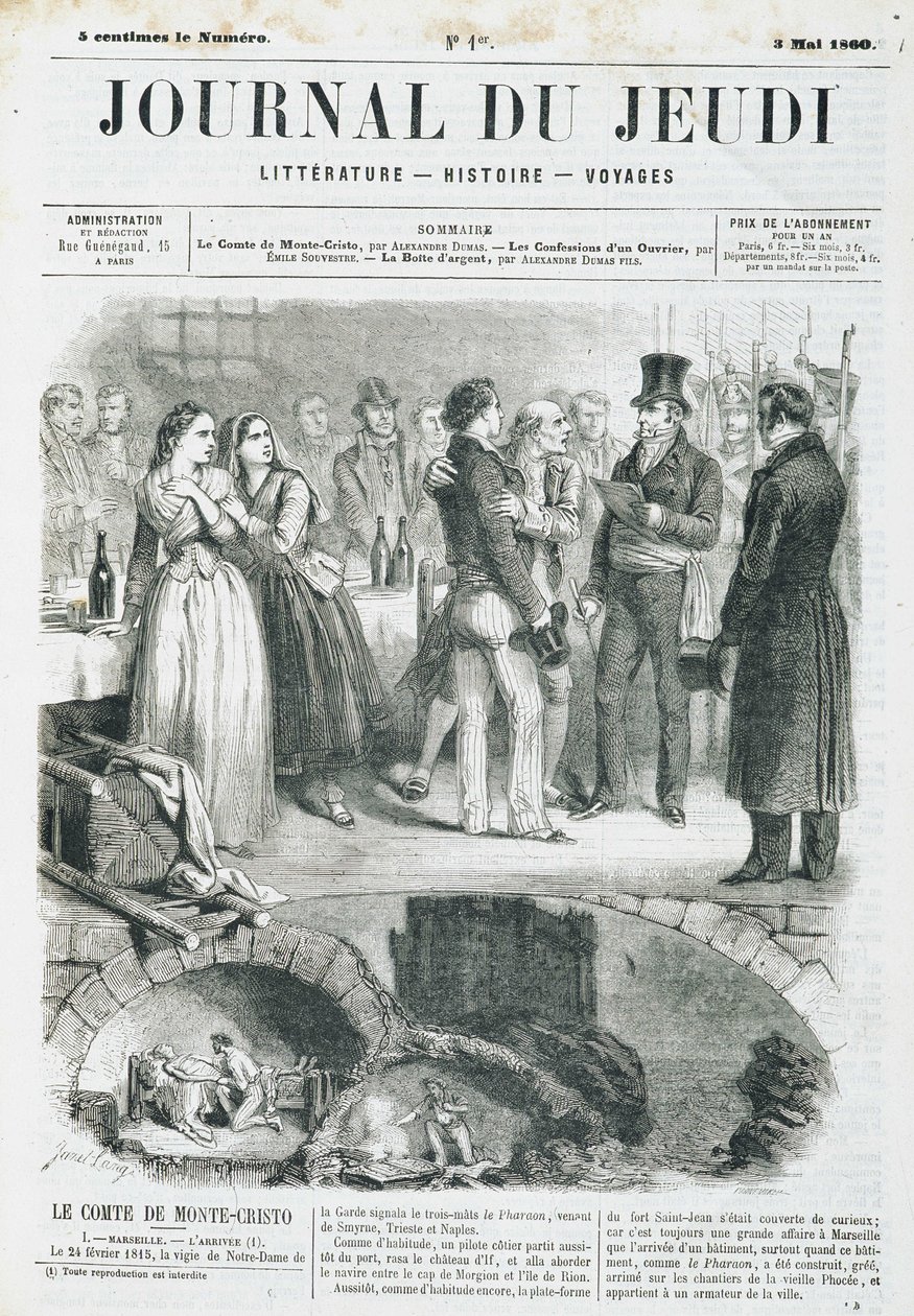 Edmond Dantès, le Comte de Monte Cristo donne une réception - dans "Le Journal du Jeudi" du 03/05/1860 - Unknown artist